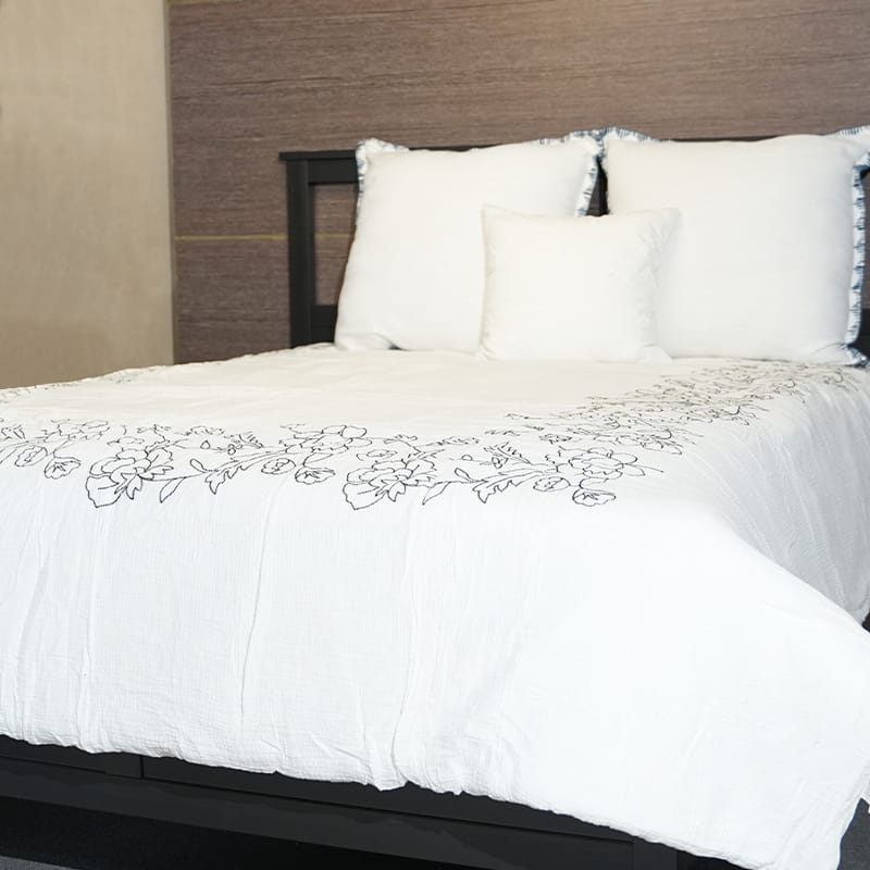 Cotton Embroidered Comforter Set